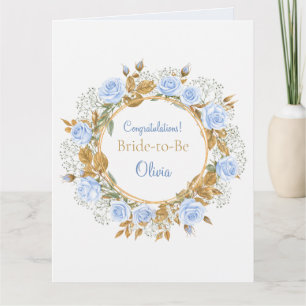 Carte Rose Bleue Mariage aux Reflets Dorés