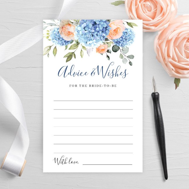 Carte Rose Blue Hydrangea Blush (Créateur téléchargé)