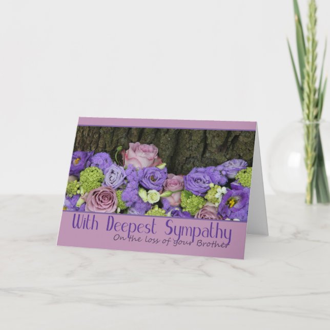 Carte rose Brother loss Sympathy (Devant)