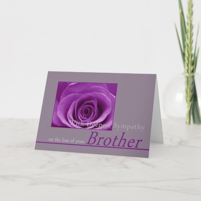 Carte rose Brother loss Sympathy (Devant)