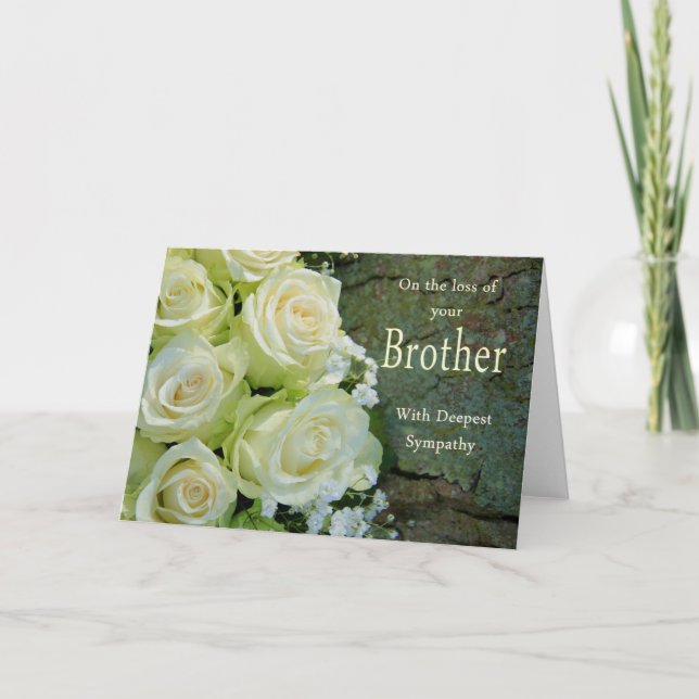 Carte rose Brother loss Sympathy (Devant)