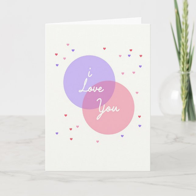 Carte rose classique Je t'aime (Devant)