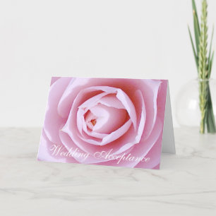 Carte rose d'acceptation de mariage de camélia