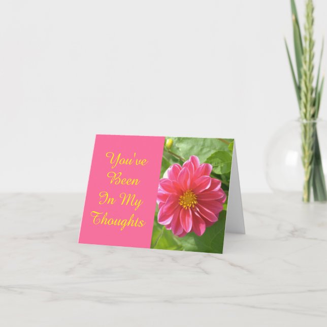 CARTE "ROSE DAHLIA/ VOUS ÊTES DANS MES PENSÉES" (Devant)