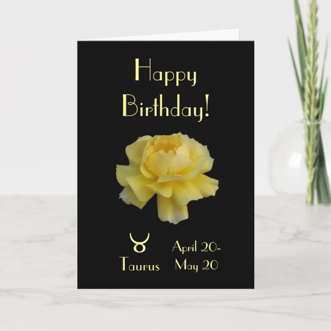 Carte Rose d'anniversaire de Taurus (Devant)