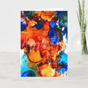Carte Rose d'art abstrait orange rouille