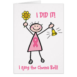 Carte rose de Bell de chimio de ruban
