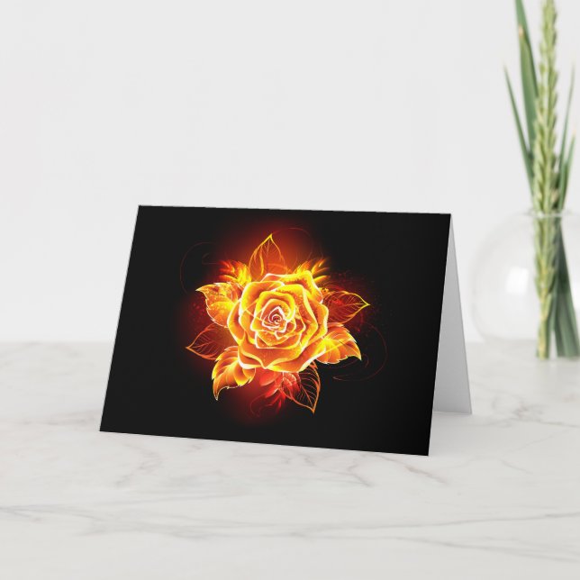Carte Rose de feu en fleurs (Devant)