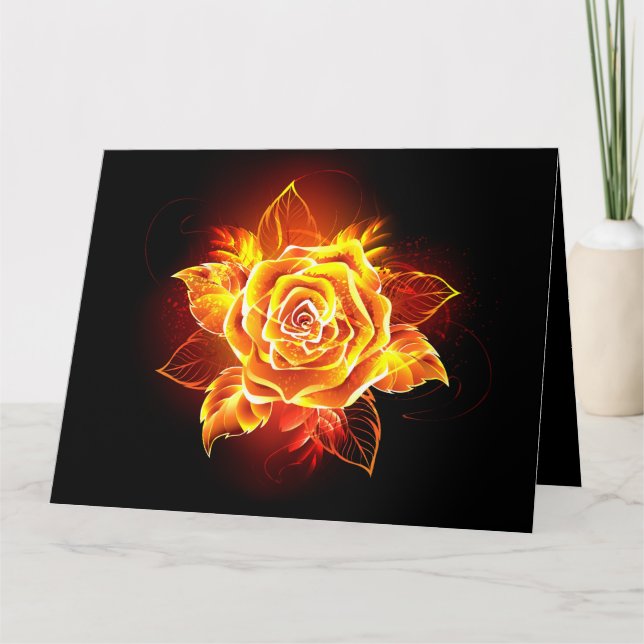 Carte Rose de feu en fleurs (Devant)