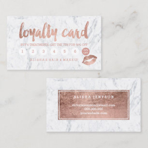 Carte rose de fidélité de marbre de typographie