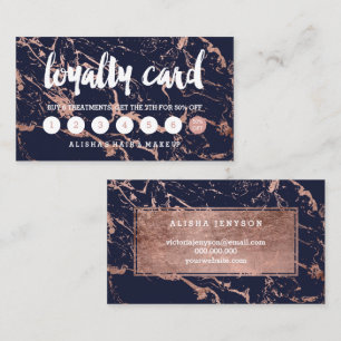 Carte rose de fidélité de marbre de typographie