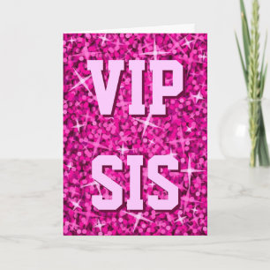 Carte rose de "joyeux anniversaire" de "VIP SIS"