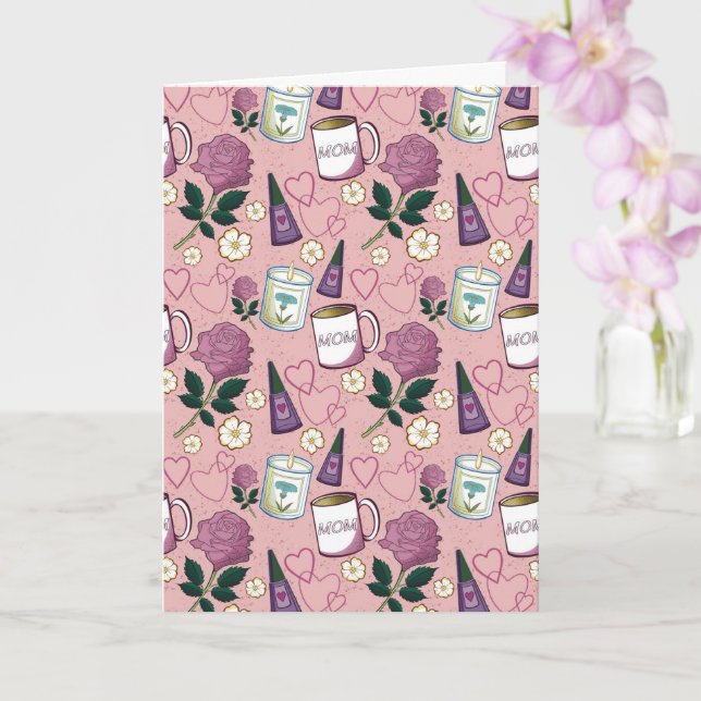 Carte Rose de la Fête des Mères (Orchidée)