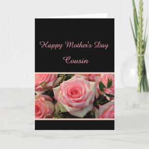 Carte rose de la fête des mères Cousin