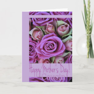 Carte rose de la fête des mères Cousin