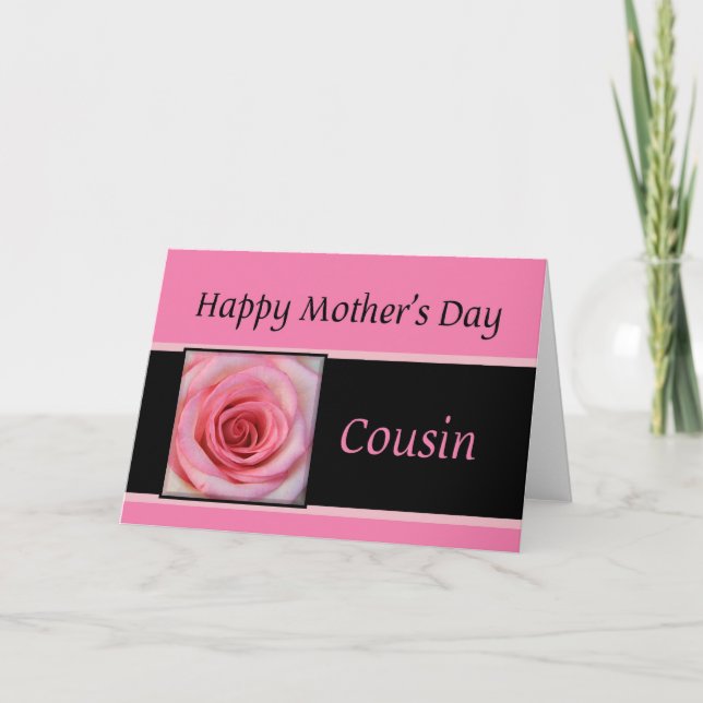 Carte rose de la fête des mères Cousin (Devant)