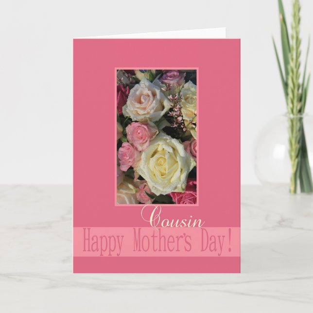Carte rose de la fête des mères Cousin (Devant)