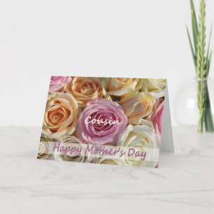Carte rose de la fête des mères Cousin
