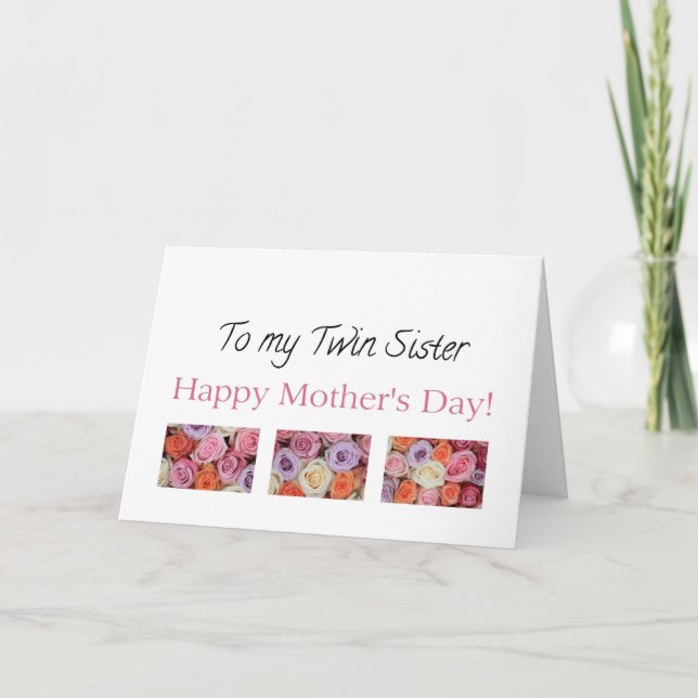 Carte rose de la Fête des Mères de Twin Sister Hap (Devant)