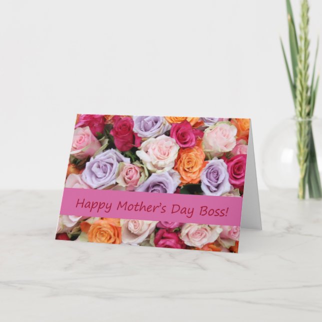 Carte rose de la Fête des mères du patron (Devant)