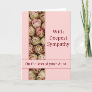 Carte rose de la sympathie de perte de la tante