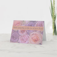 Carte rose de la sympathie de perte de la tante