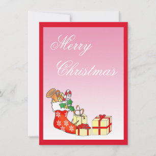 Carte rose de Noël simple et joyeux