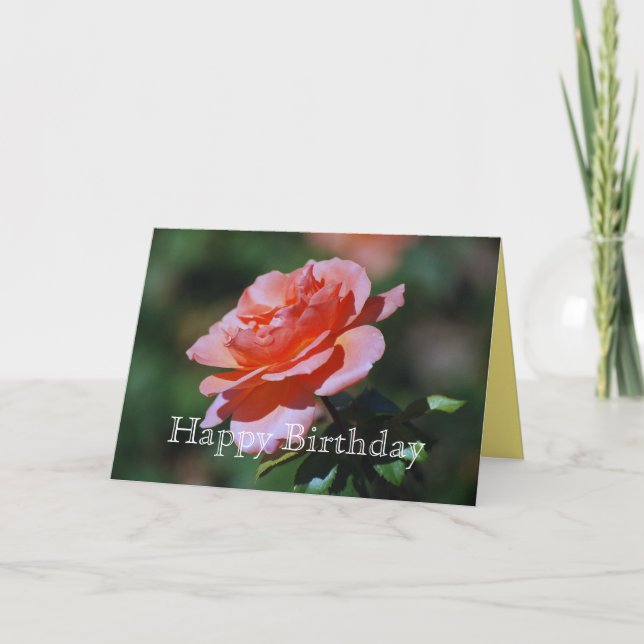 Carte rose de pêche de joyeux anniversaire (Devant)