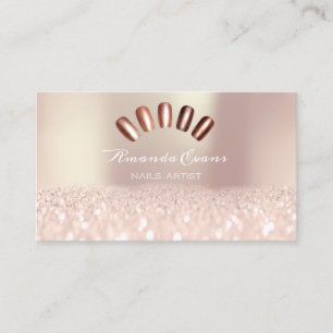 Carte rose de rendez-vous d'artiste de clou d'or