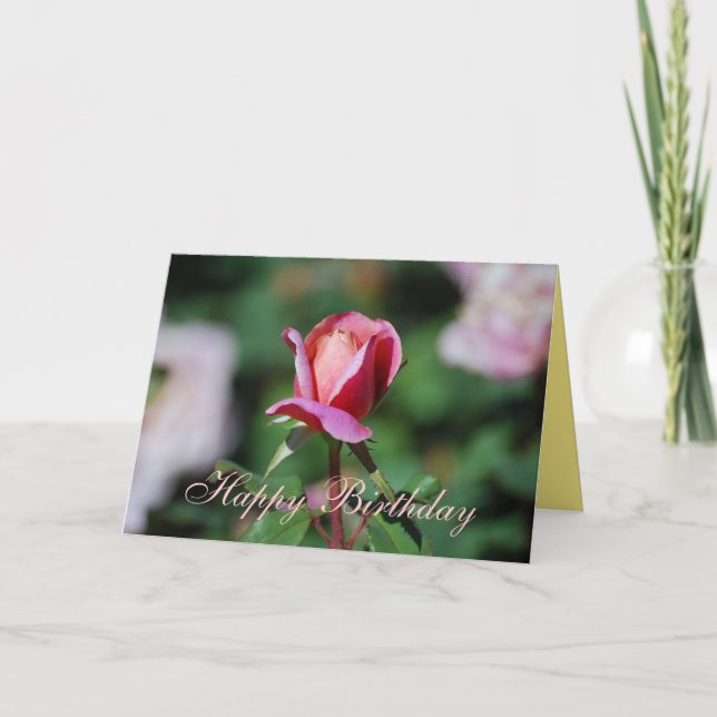 Carte rose de rose et de pêche de joyeux (Devant)