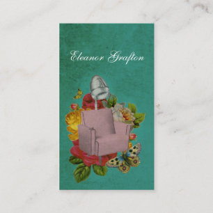 Carte rose de styliste de salon de chaise minable