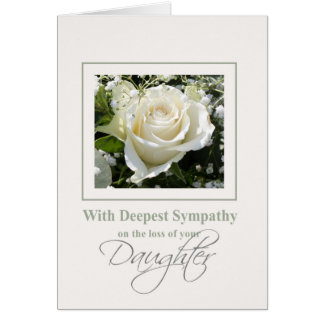 Carte rose de sympathie de perte de fille