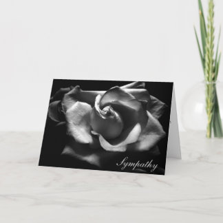 Carte Rose de Sympathie Noir et Blanc