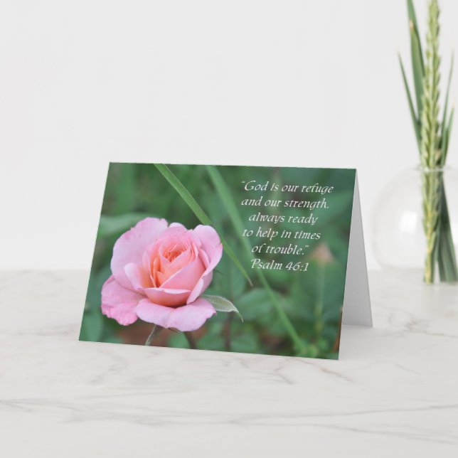 Carte rose d'encouragement de 46:1 de psaume (Devant)