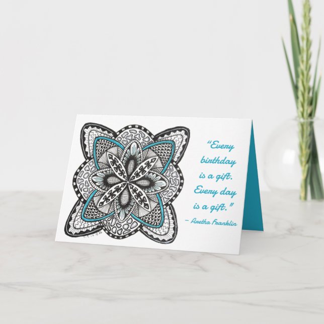 Carte Rose des vents dessinée à la main avec Joyeux Anni (Devant)