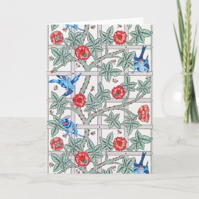 Carte Rose d'Escalades & Petit Oiseau, William Morris (Devant)