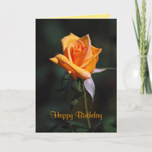 Carte rose d'orange de joyeux anniversaire