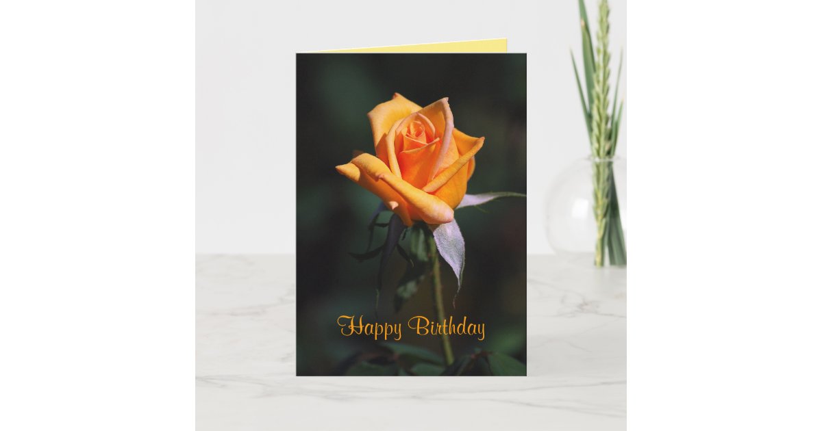 Carte Rose D Orange De Joyeux Anniversaire Zazzle Fr