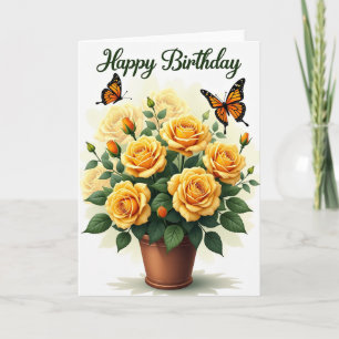 Carte Rose Dorée Joyeuse