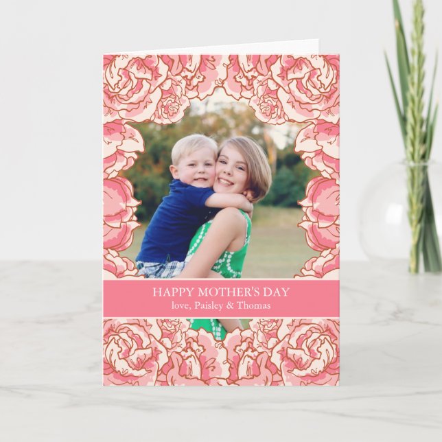 Carte rose du jour de mère (Devant)
