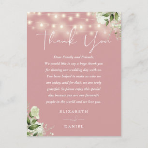 Carte Rose Dusty Greenery Merci Mariage Place