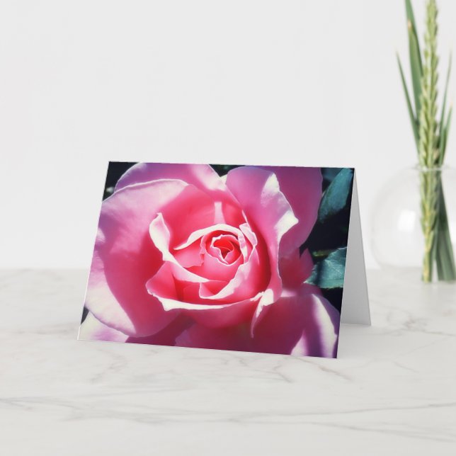 Carte rose élégante de Valentine de roses (Devant)