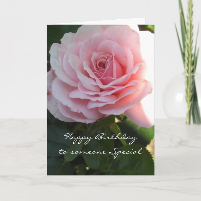 Carte Rose élégante rose anniversaire (Devant)