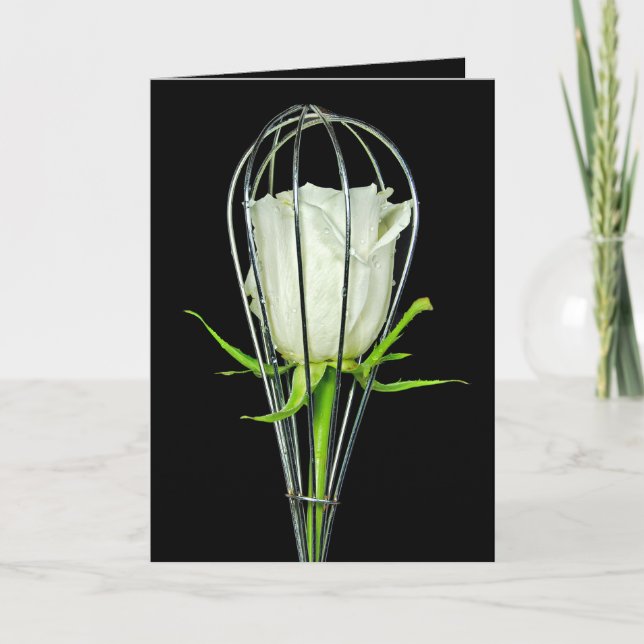 Carte rose en fil de fer whisky anniversaire (Devant)