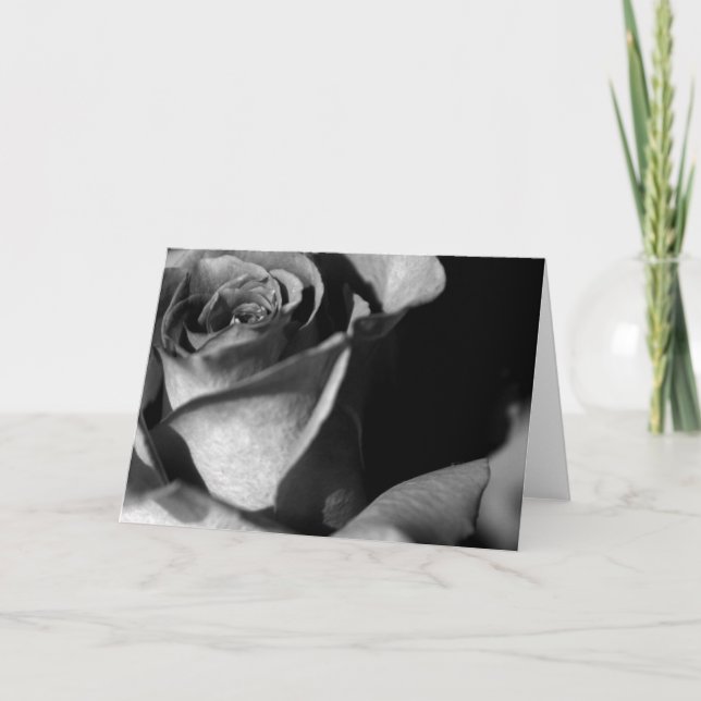 Carte Rose en noir et blanc (Devant)