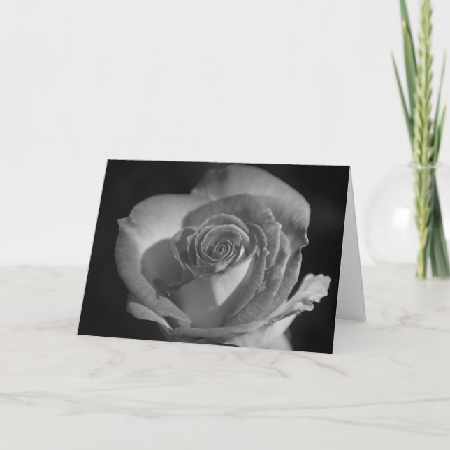 Carte Rose en noir et blanc (Devant)