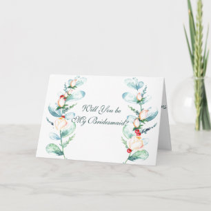 Carte Rose et Berry Serez-vous ma demoiselle d'honneur ?