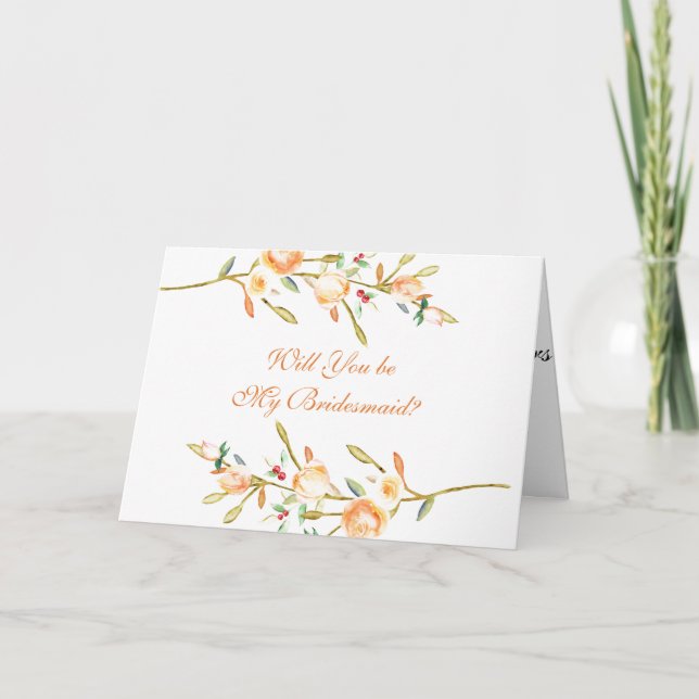 Carte Rose et Berry Stems Serez-vous ma servante d'accue (Devant)