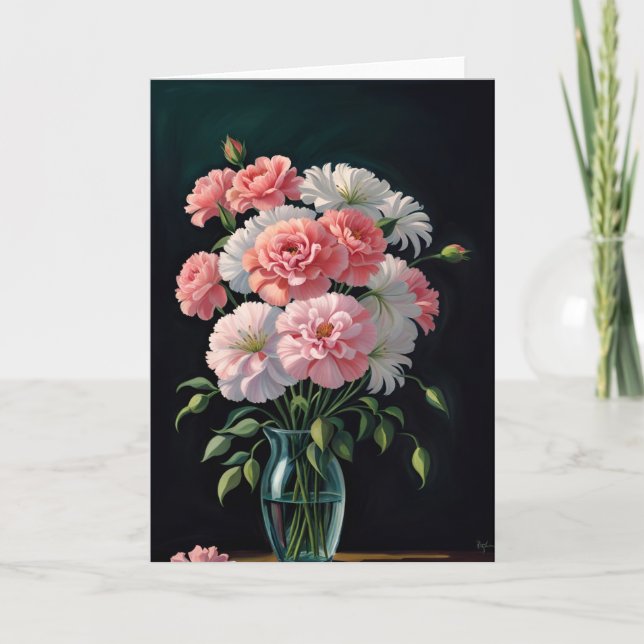 Carte Rose et blanc (Devant)