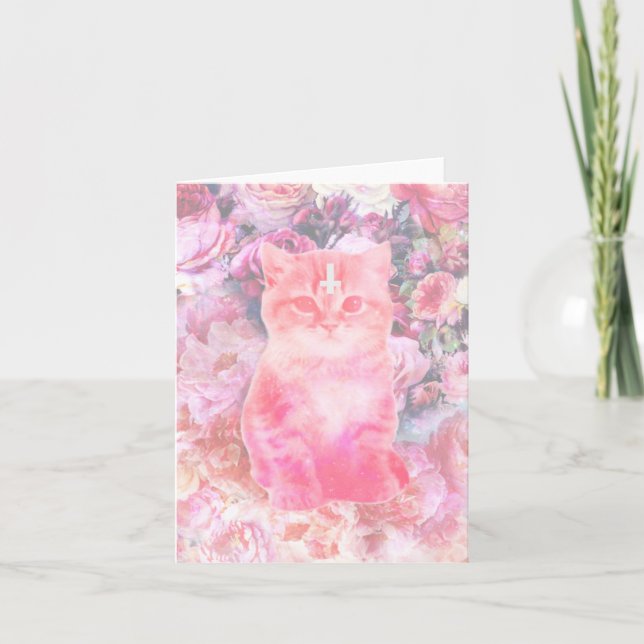 Carte rose Et Cross Kitten Invertie (Devant)